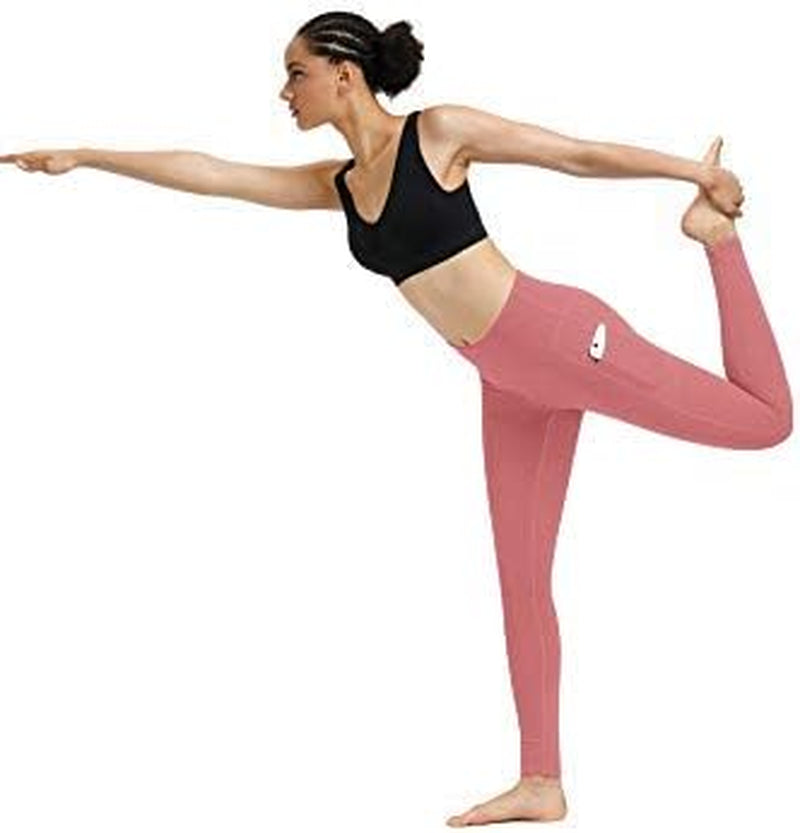 2 Pack High Waist Yoga Pants, Pocket Yoga Pants Capris Tummy Control Workout Running 4 Way Stretch Yoga Leggings