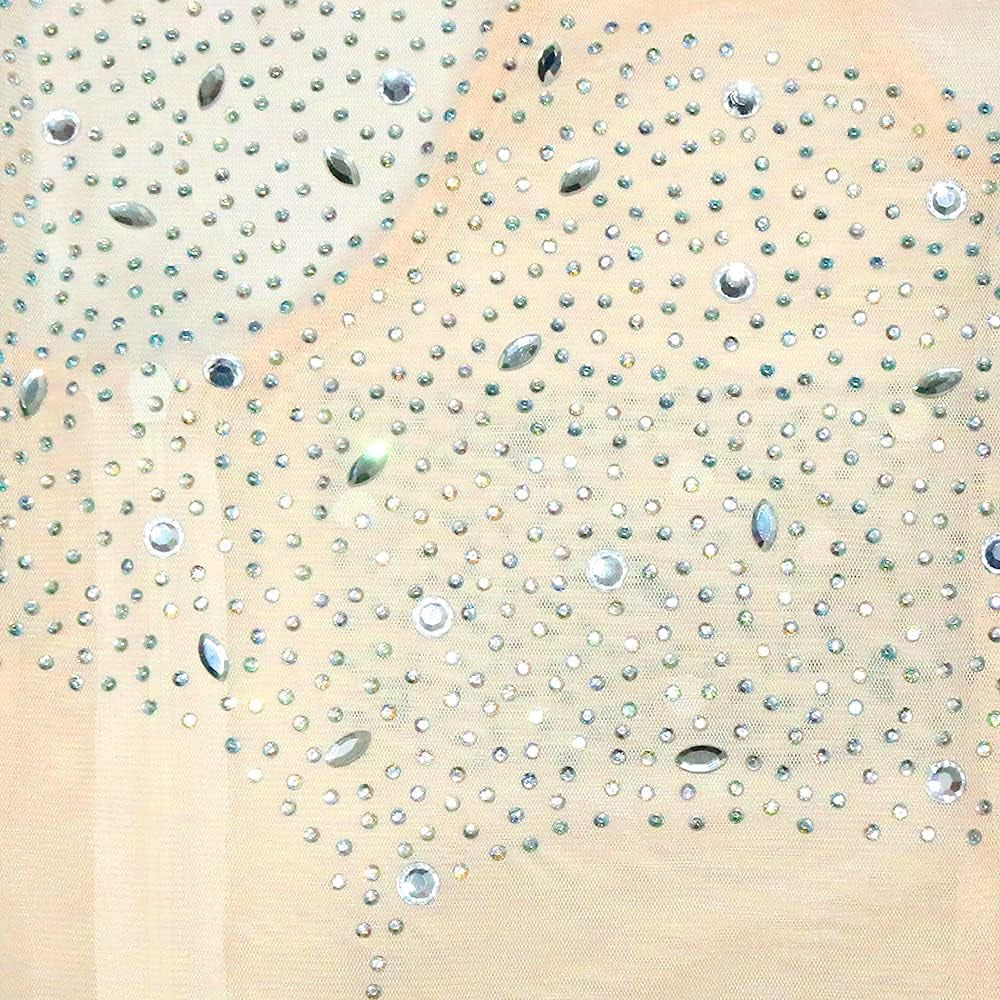 Women'S Sexy Jumpsuit See through Mesh Top Shinny Rhinestone Bodycon Long Sleeve Outfits Night Club Wear