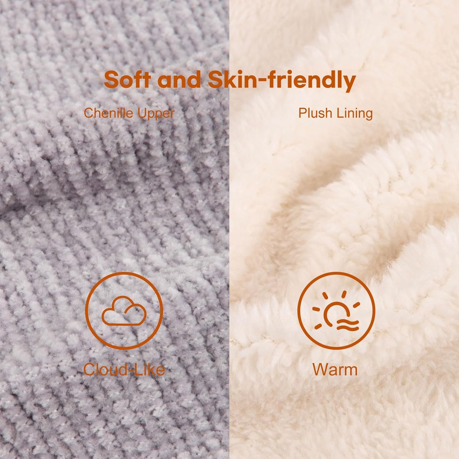 Women'S Chenille Knit Bootie Slippers Cute Warm Plush Fleece Memory Foam House Shoes Indoor Outdoor