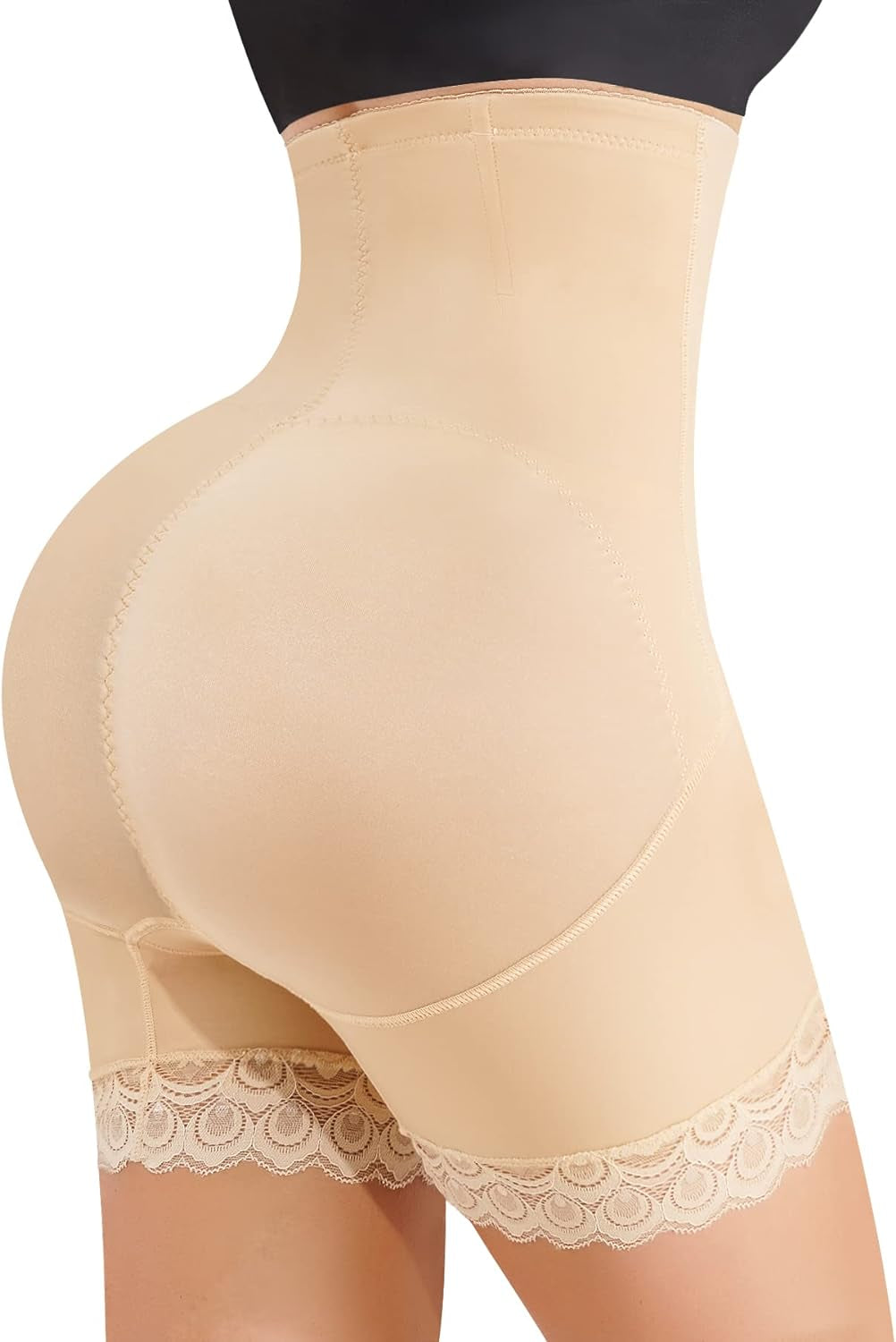 Women Shapewear Control Panties Butt Lifter High Waist Trainer Shorts Tummy Compression Body Shaper Postpartum Girdle (Medium, Beige)