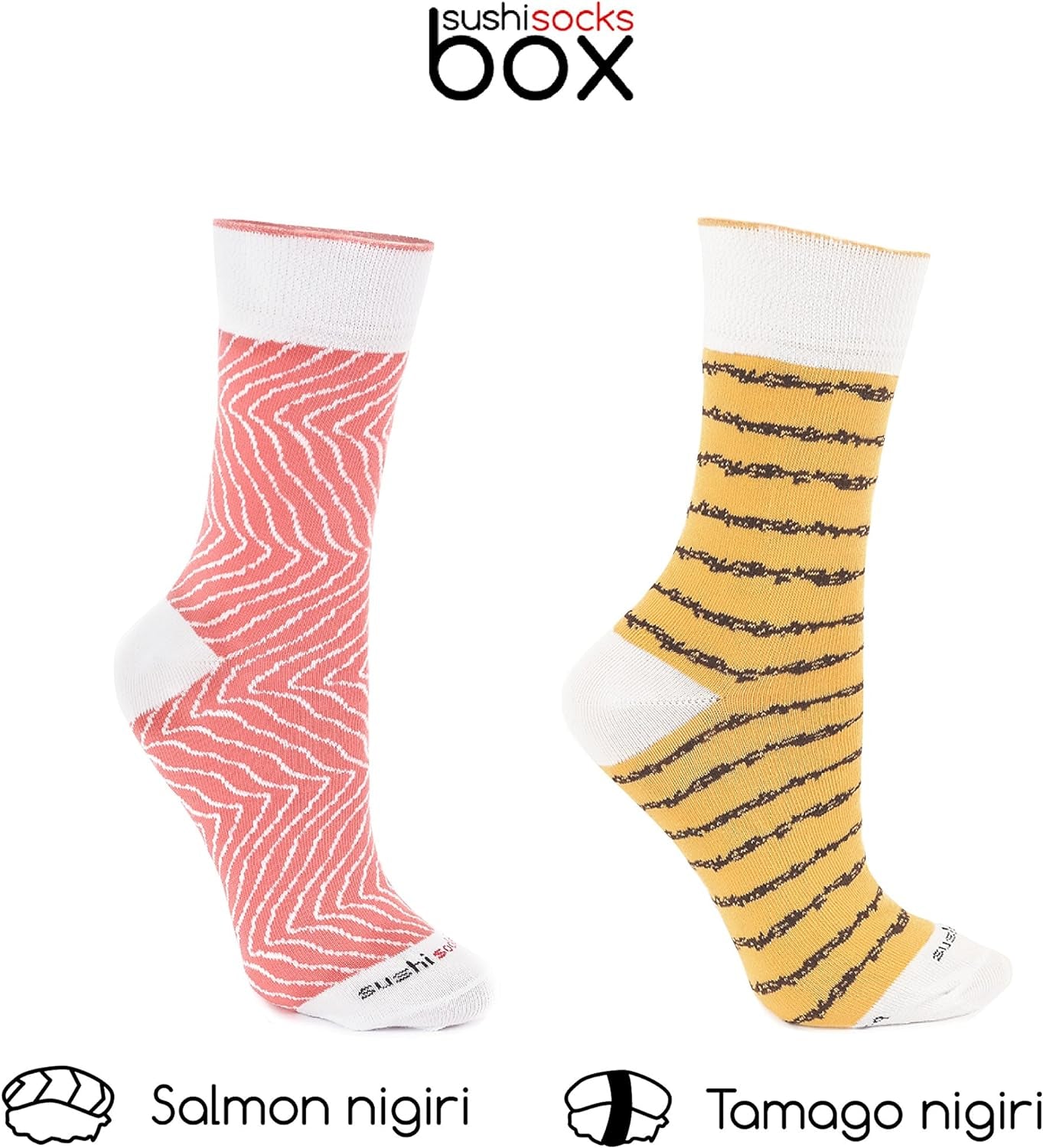- Men'S Women'S - Sushi Socks Box Salmon Tamago - 2 Pairs