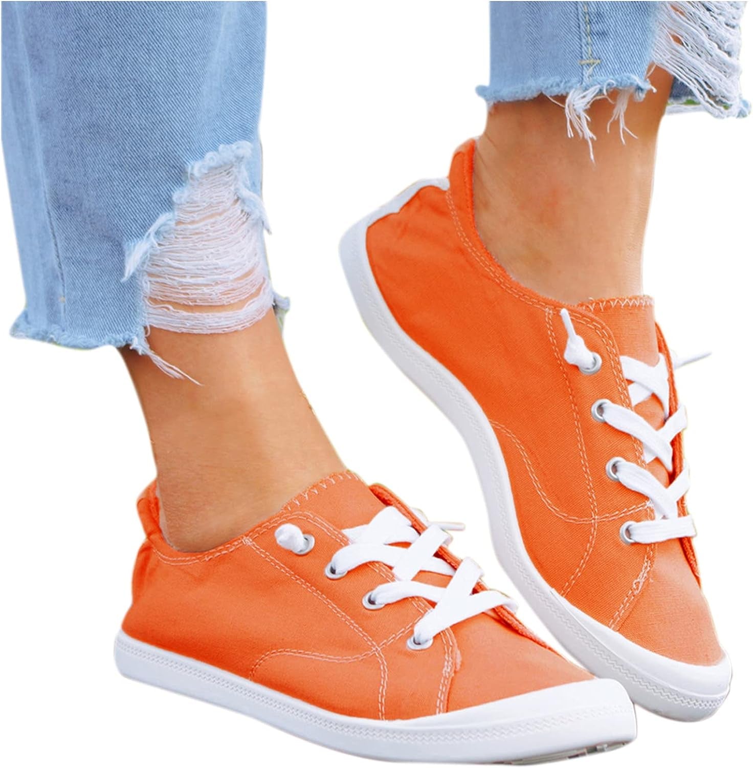 Walking Shoes for Women Slip On,Women’S Canvas Slip on Shoes Sneakers for Women Fashion Comfortable White Black Elastic Sneakers for Women