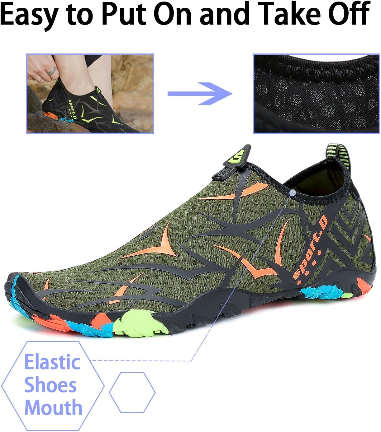 Womens Mens Water Shoes Barefoot Aqua Shoes Quick Dry Beach Swim Shoe for Diving Kayaking Surfing Water Sports