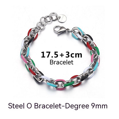 Necklace Creative Epoxy Titanium Steel Cuban Link Chain