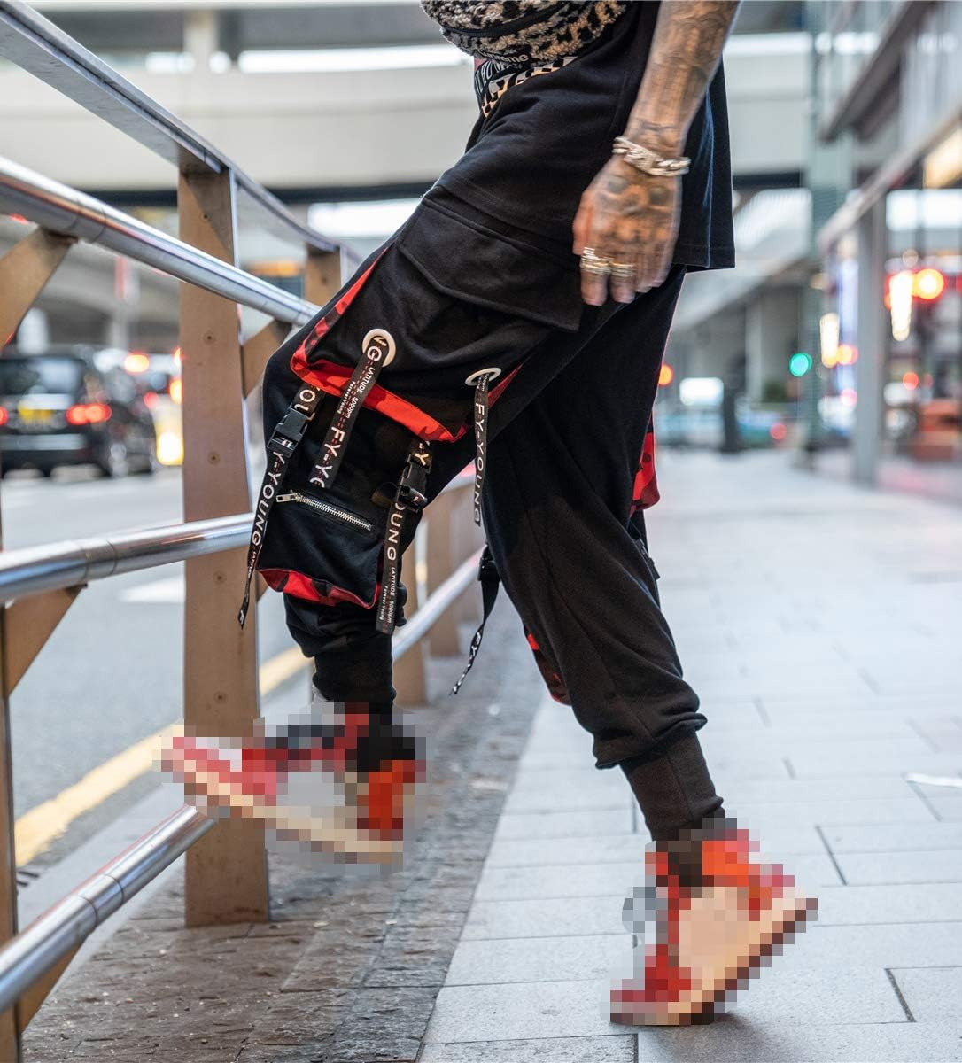 Men'S Jogger Pants Punk Cargo Baggy Techwear Hip Hop Harem Pants Streetwear Tactical Track Pant