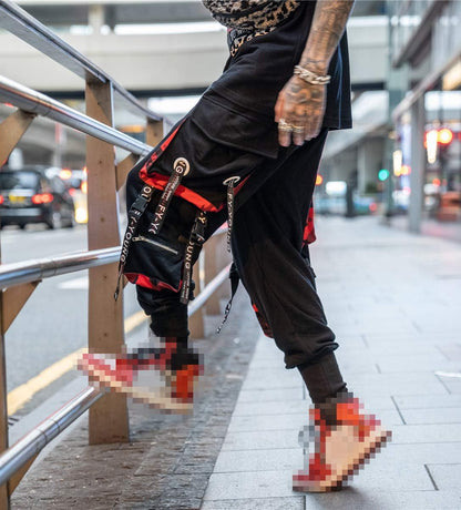 Men'S Jogger Pants Punk Cargo Baggy Techwear Hip Hop Harem Pants Streetwear Tactical Track Pant
