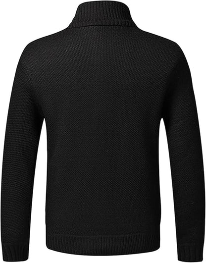 Men'S Casual Full Zip Slim Thick Knitted Cardigan Sweaters with Pockets
