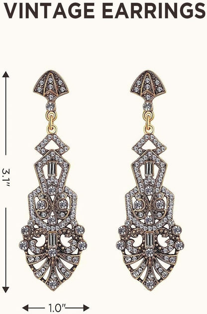 1920S Flapper Accessories Gatsby Costume Accessories Set 20S Flapper Headband Pearl Necklace Gloves Plastic Holder