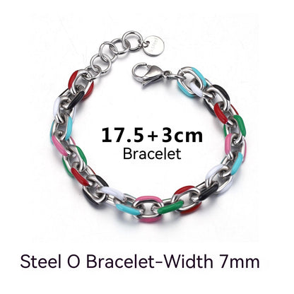 Necklace Creative Epoxy Titanium Steel Cuban Link Chain