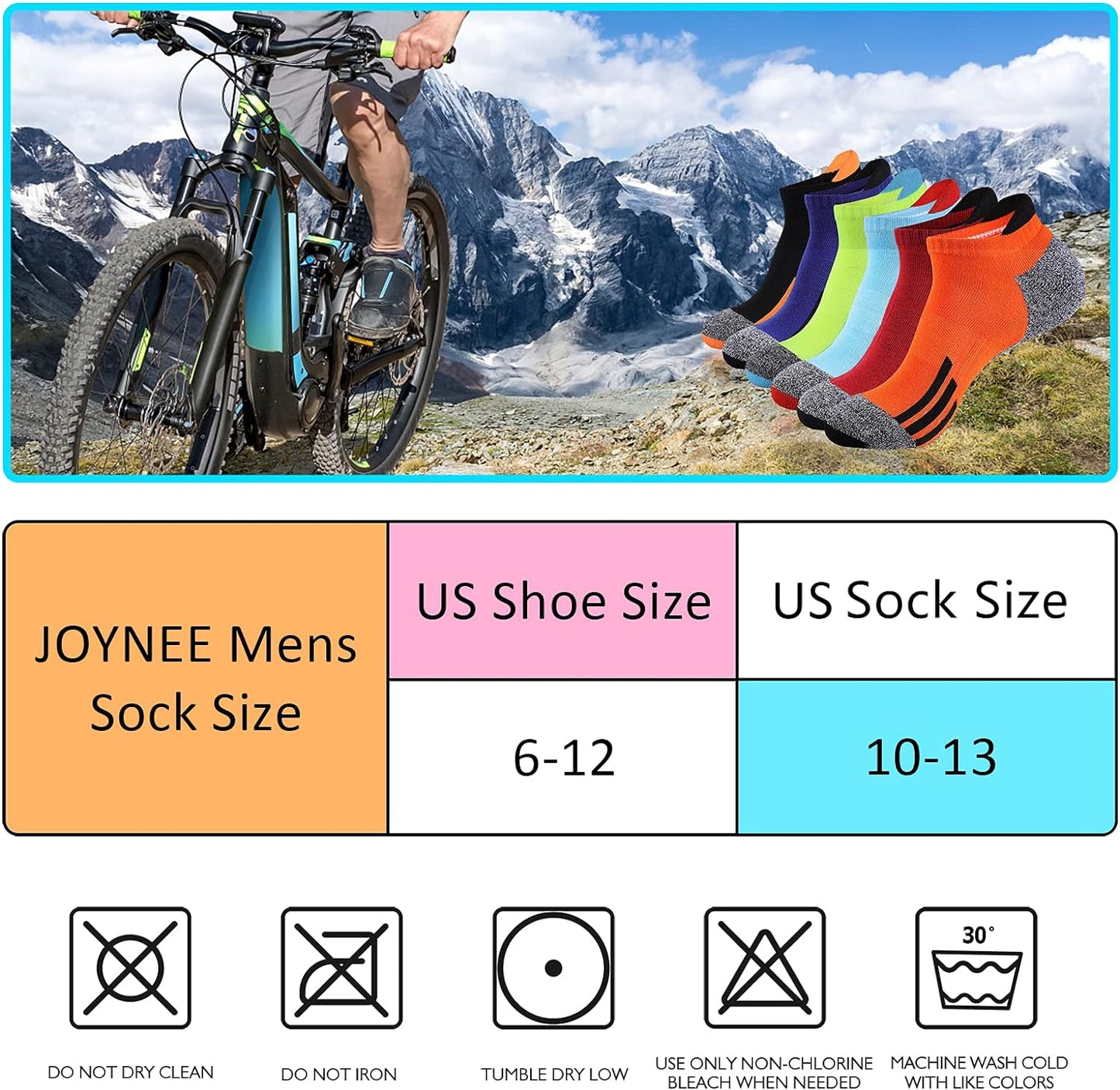 Mens Ankle Low Cut Athletic Tab Socks for Men Sport Comfort Cushion Sock 6 Pack