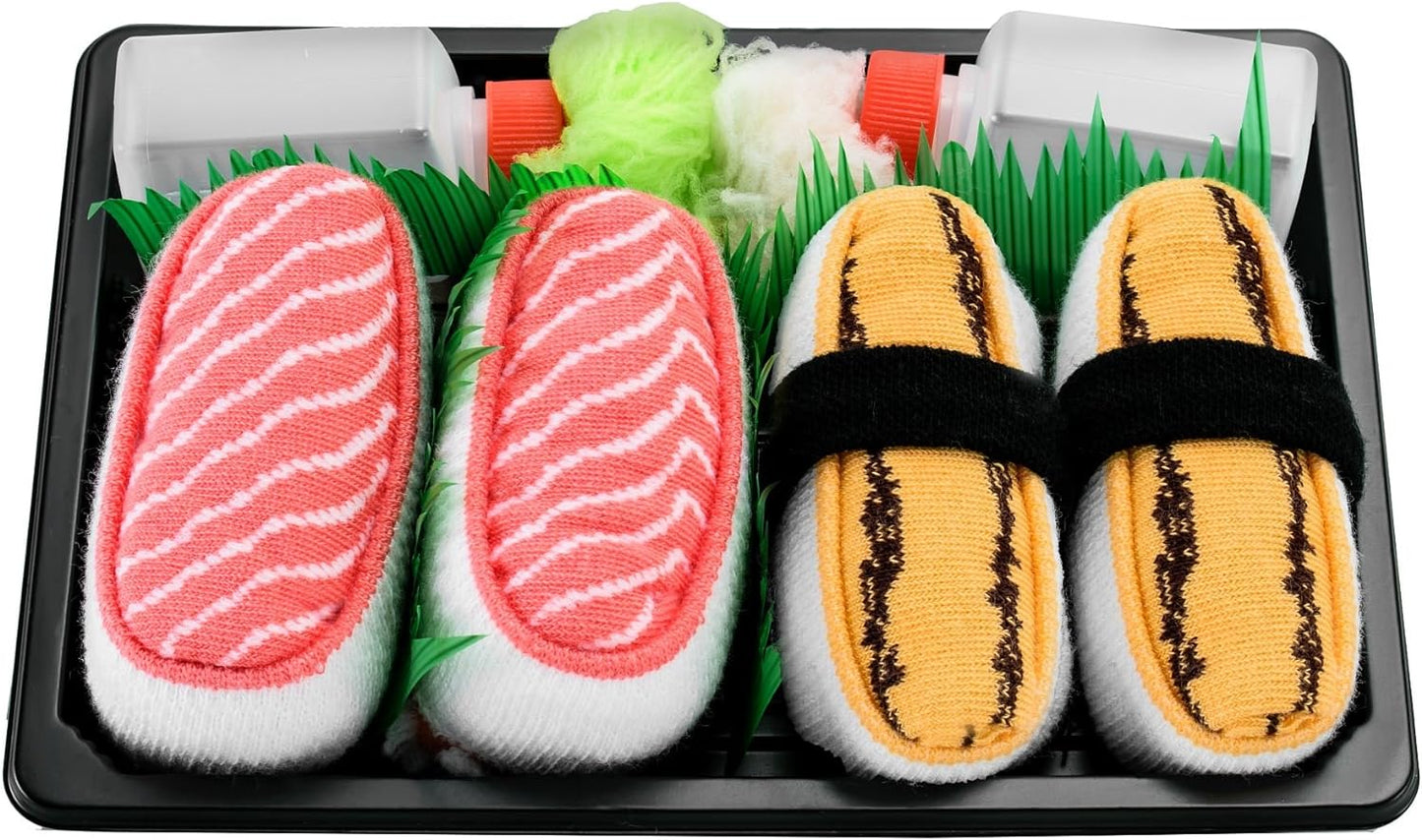 - Men'S Women'S - Sushi Socks Box Salmon Tamago - 2 Pairs