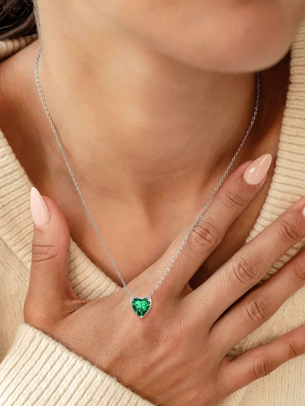 Silver Necklace 925 Sterling Silver Birthstone Love Heart Necklace Mother'S Day Gifts for Mom