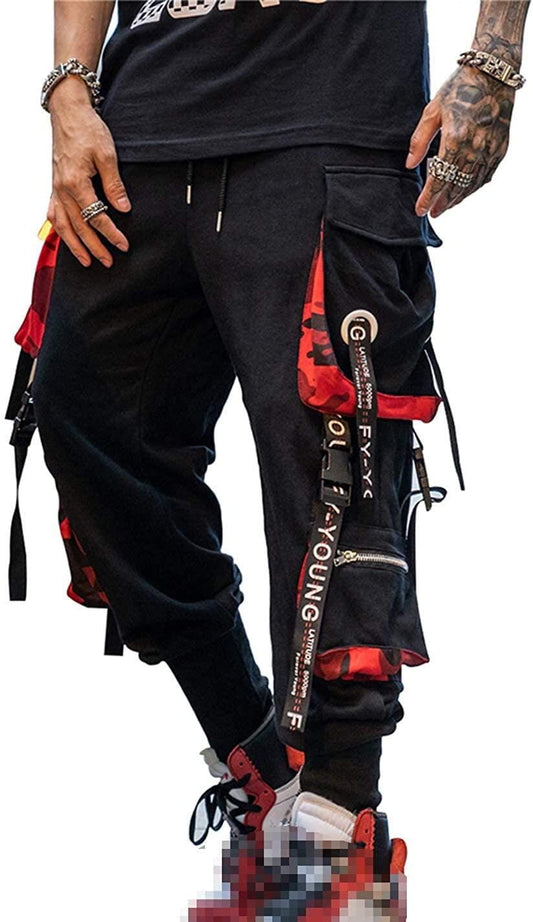 Men'S Jogger Pants Punk Cargo Baggy Techwear Hip Hop Harem Pants Streetwear Tactical Track Pant