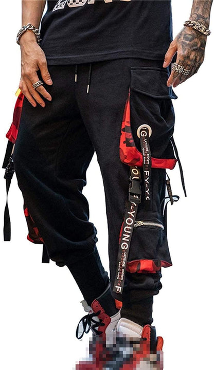 Men'S Jogger Pants Punk Cargo Baggy Techwear Hip Hop Harem Pants Streetwear Tactical Track Pant