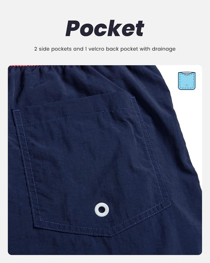 Mens Swim Trunks Quick Dry Swim Shorts with Mesh Lining Funny Swimwear Bathing Suits 7Inch