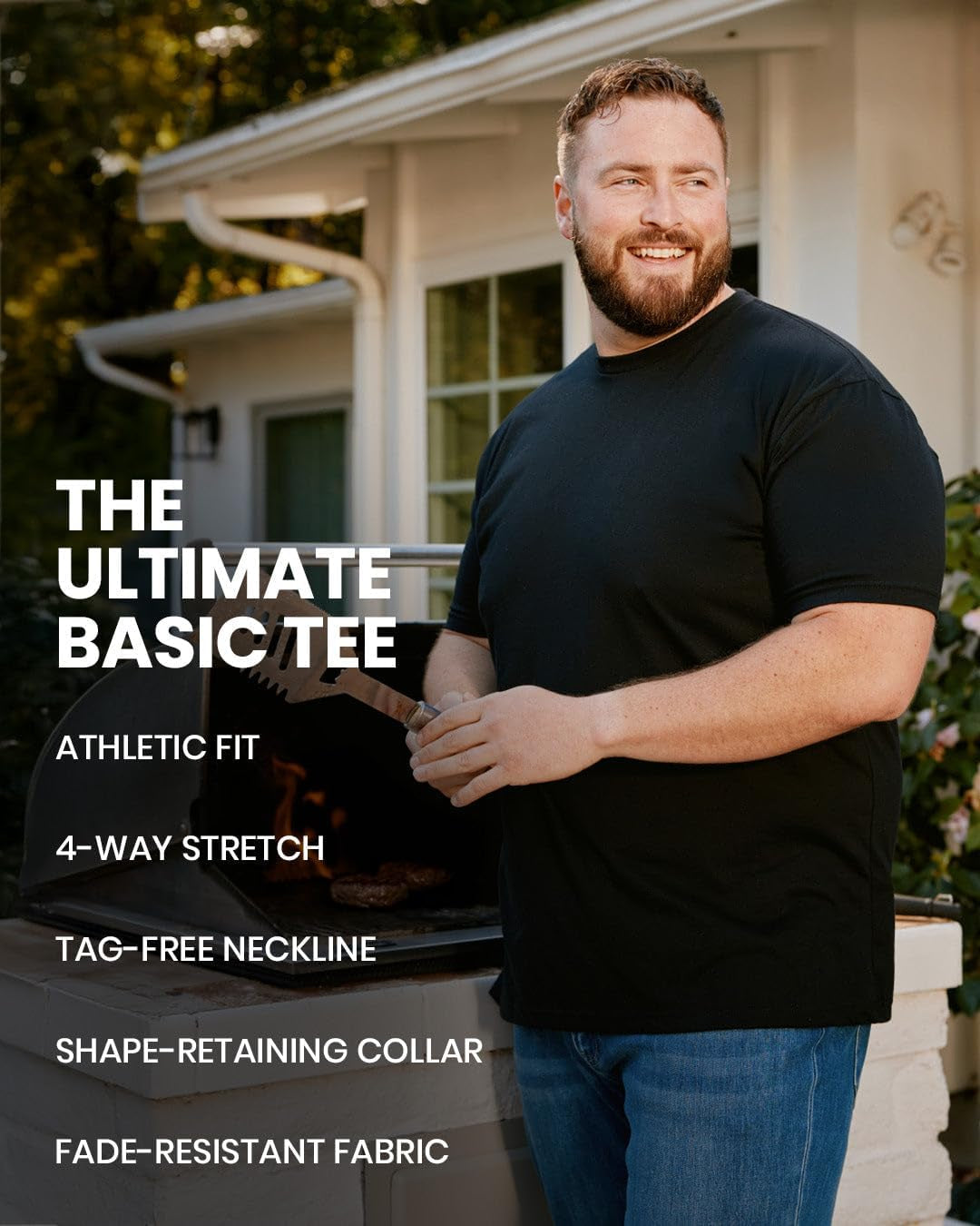 Men'S T-Shirts Soft Cotton Blend Crew Neck Tee S - 4XL Athletic Fit Plain Basic T-Shirt for Men