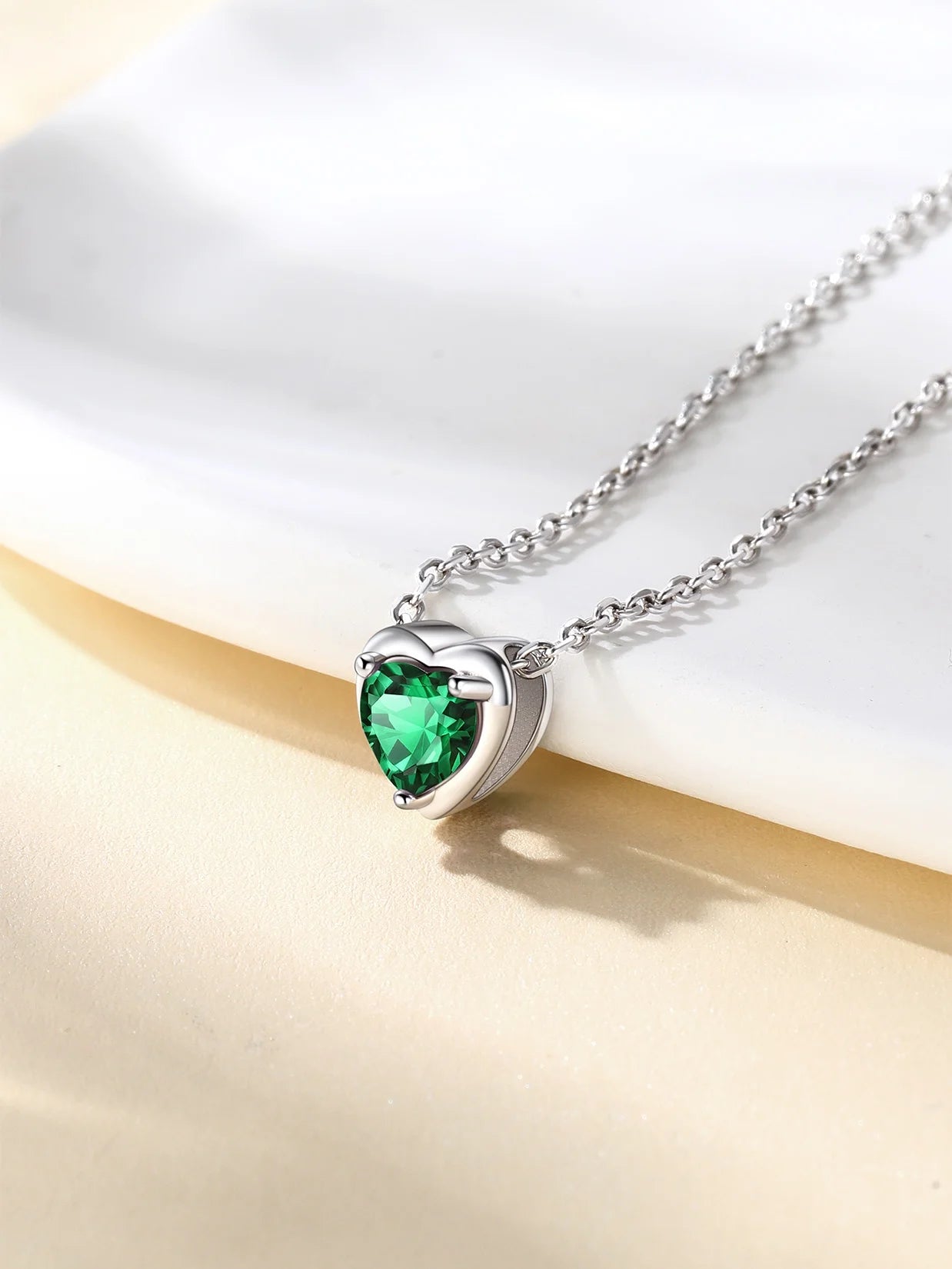 Silver Necklace 925 Sterling Silver Birthstone Love Heart Necklace Mother'S Day Gifts for Mom