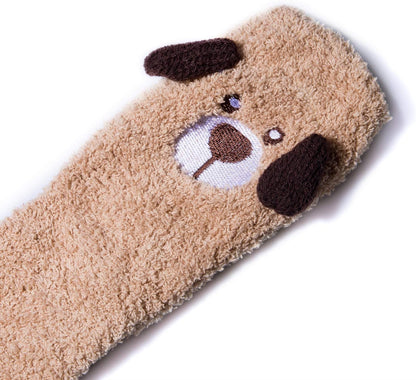 Panvbo Fuzzy Socks for Women, Winter Warm Super Soft Cozy Fluffy Plush Home Slipper Socks, Love Heart Patterned