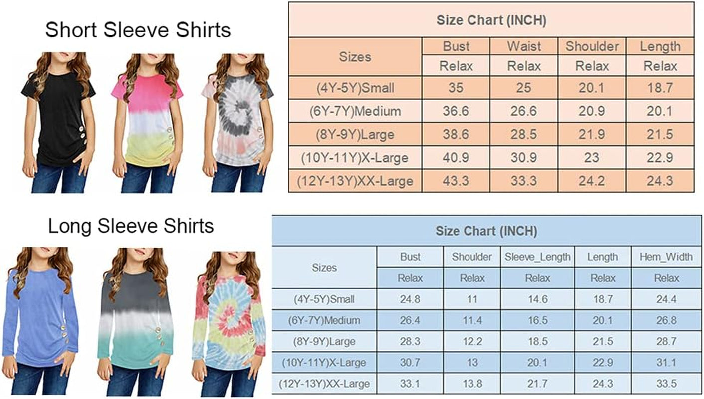 Girls Casual Tunic Tops Knot Front Long Sleeve Loose Soft Blouse T-Shirt Size 4-13