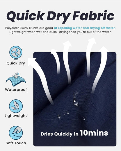 Mens Swim Trunks Quick Dry Swim Shorts with Mesh Lining Funny Swimwear Bathing Suits 7Inch