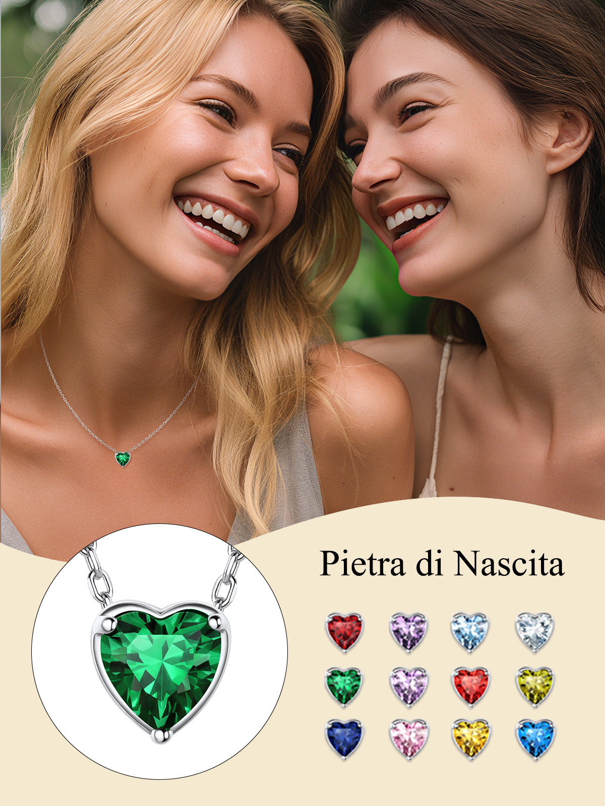 Silver Necklace 925 Sterling Silver Birthstone Love Heart Necklace Mother'S Day Gifts for Mom