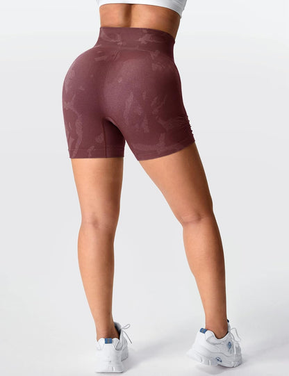 Women Seamless Camo Shorts High Waisted Gym Yoga Workout