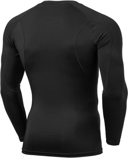 Men'S UPF 50+ Compression Shirts, Cool Dry Long Sleeve Athletic Tops, Sports Baselayer Workout Shirt