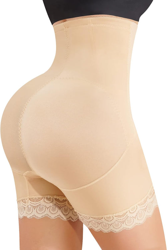 Women Shapewear Control Panties Butt Lifter High Waist Trainer Shorts Tummy Compression Body Shaper Postpartum Girdle (Medium, Beige)