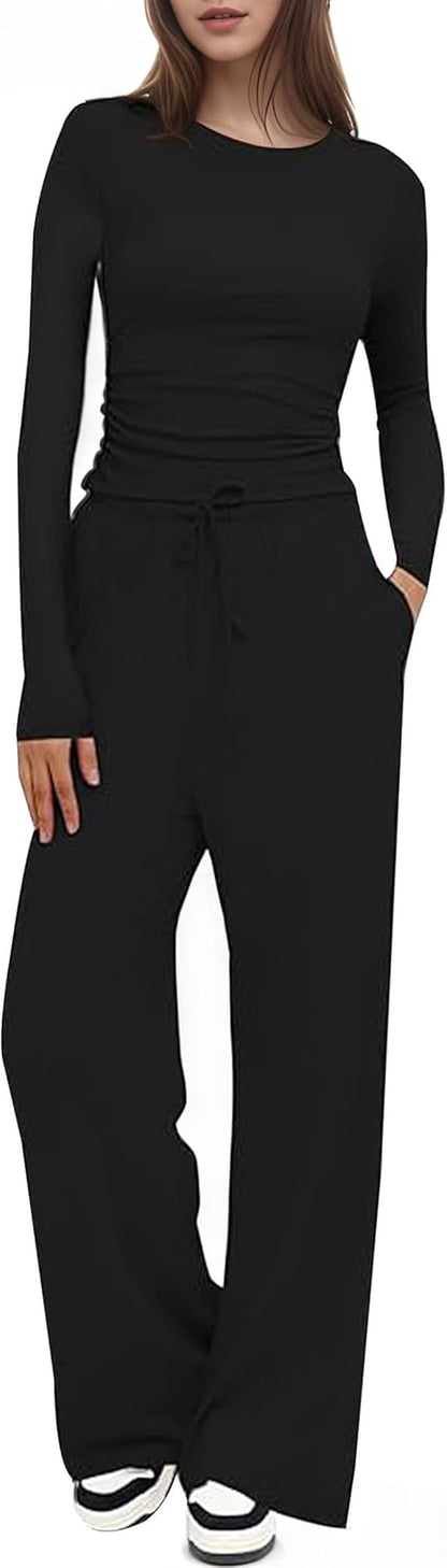 Women'S Two Piece Outfit Joggers Sets Lounge Sweatsuit Tracksuit Sweatpants Sets with Pocket