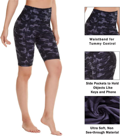 Yoga Shorts for Women – 5" High Waisted Biker Shorts with Pockets for Workout, Training, Running