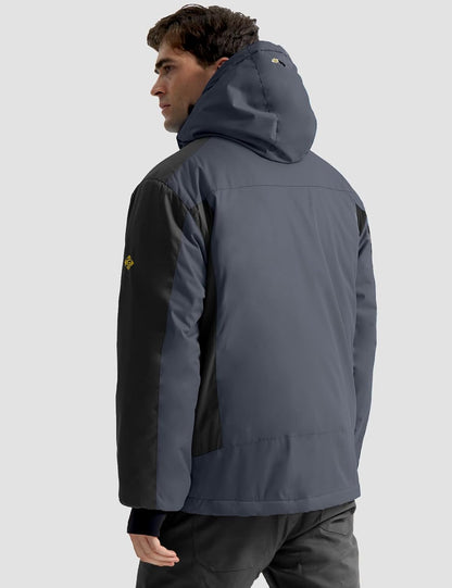 Men'S Ski Snow Jacket Warm Winter Waterproof Coat Snowboard Rain Jacket Hooded Windproof Windbreaker