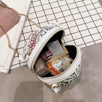 Brand Graffiti Basketball Bags for Women Newshoulder Bag Fashion Chain Purses and Handbags Designer Crossbody Bag Luxury Satchel