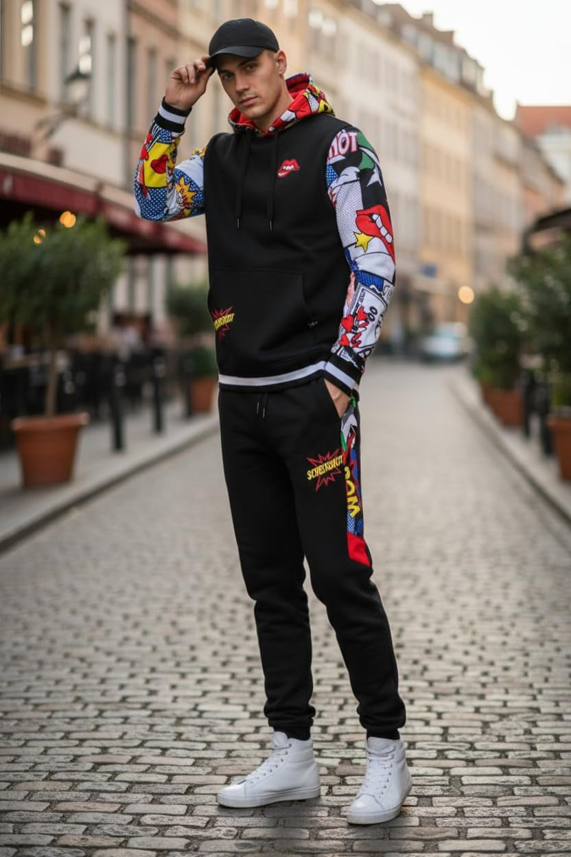 Mens Urban Hip Hop Premium Fleece Hoodie - Modern Pullover NYC Street Fashion Urbanwear Hooded Sweatshirt