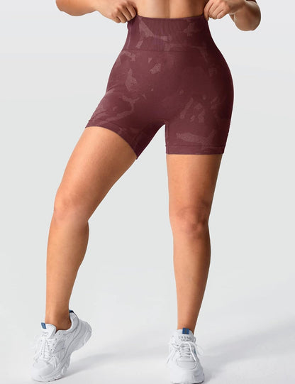 Women Seamless Camo Shorts High Waisted Gym Yoga Workout