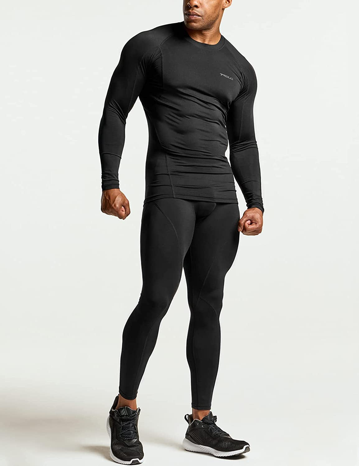 Men'S UPF 50+ Compression Shirts, Cool Dry Long Sleeve Athletic Tops, Sports Baselayer Workout Shirt