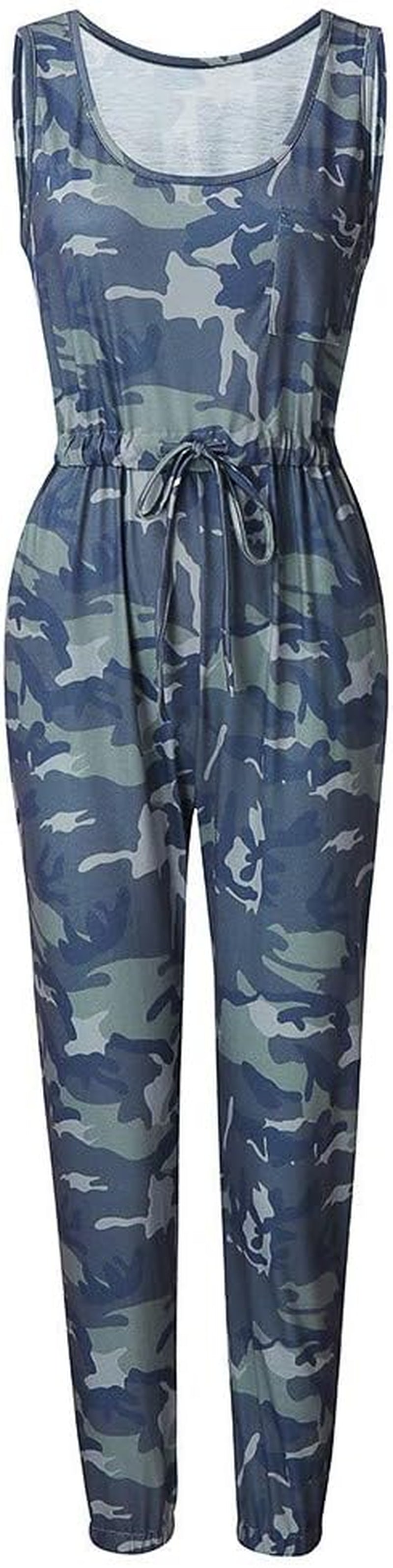 Camo Print Short Romper Sleeveless V Neck Half Cute Short One Piece Jumpsuit Playsuit Jumper with Pocket(Camouflage,S=Us 4)