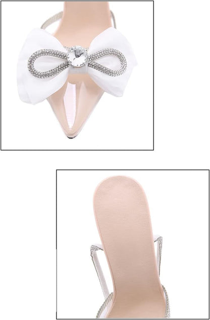 Women Clear High Heels and Pumps Transparent Closed Toe Heels with Ankle Strap Sexy Nude Clear Pumps Rhinestone Wedding Shoes High Hills Dress Size 5